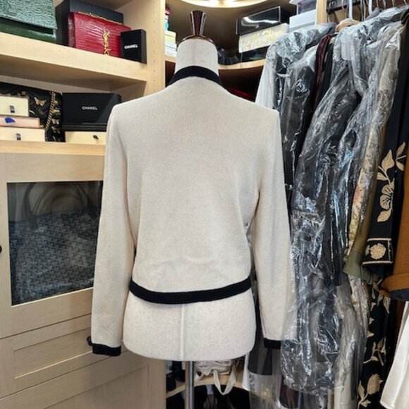 St. John Nylon Off White/ Black Evening Jacket Size Petite - Picture 3 of 9